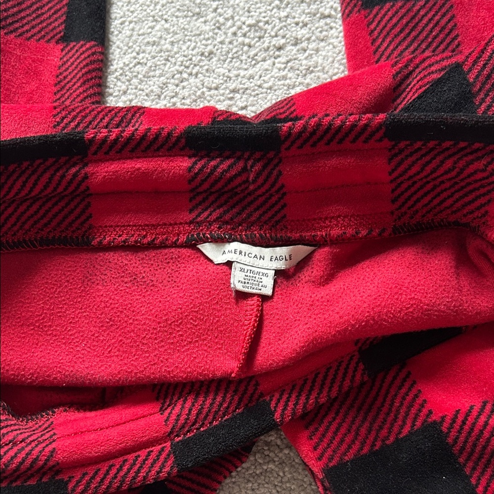 American Eagle Outfitters Red and Black Plaid Pants - Picture 2 of 3